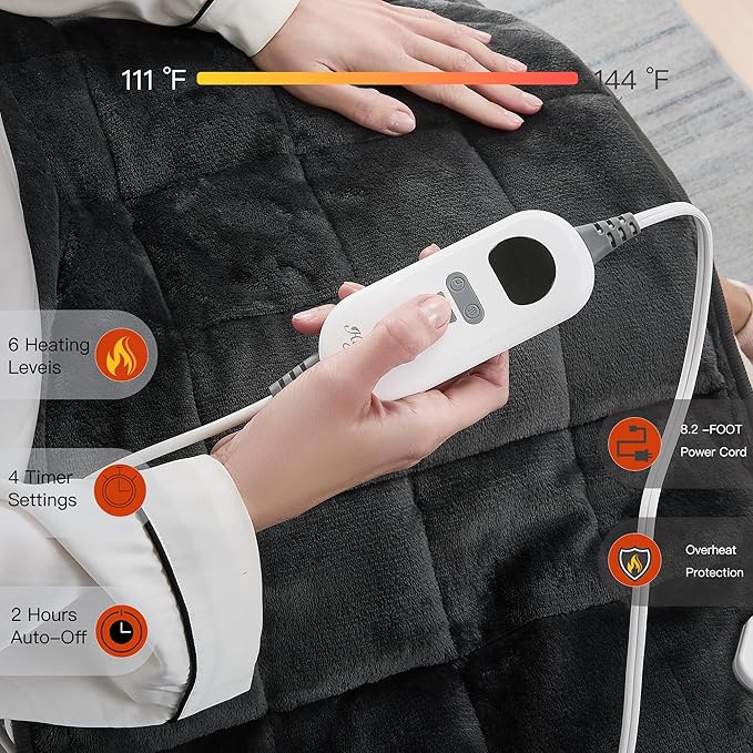 Weighted Heating pad XL 17''x33'' Heat pad for Period Cramps Heating Pads Large Heated pad for Back Pain Relief Products Electric Heat Pads Heated Pad for Bed Christmas Gifts for Mom Dad-Ruum Studio Home