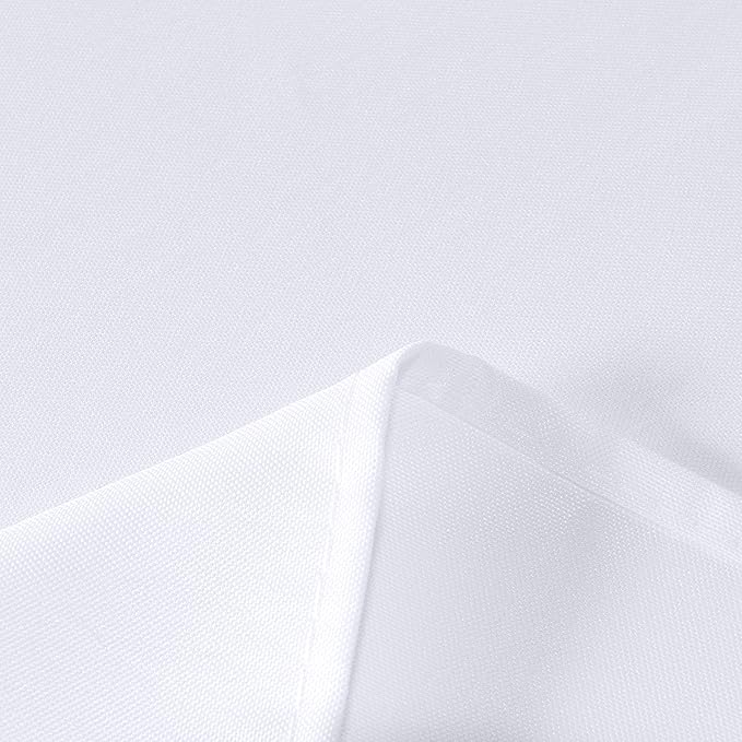 sancua Rectangle Tablecloth - 90 x 132 Inch - Water Resistant Spill Proof Washable Polyester Table Cloth, Decorative Fabric Table Cover for Dining Tables, Buffet Parties and Camping, White-Ruum Studio Home