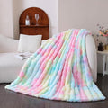 UKELER Colorful Plush Furry Throw Blanket 50''x60'', Super Soft Cozy Warm Blanket for Bed, Couch, Sofa, Office, Camping Shaggy Faux Fur Blanket Gift for Girls, Women-Ruum Studio Home