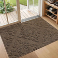 COSY HOMEER-Door-Mat-Non-Slip-Entryway-Rug 32”x48” Absorbent Welcome Mats Washable Dirt Trapper Door Mat Entrance Floor Mats for Front Back Doormats and Wet Shoes,Brown-Ruum Studio Home