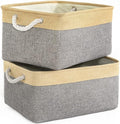 TheWarmHome Storage Basket for Organizing - 3 Pack 14x10x7 inch Large Collapsible Storage Bin for Shelves, Fabric Storage Cubes for Organizer ClosetCloth Gift Toy (Grey & Gold)-Ruum Studio Home