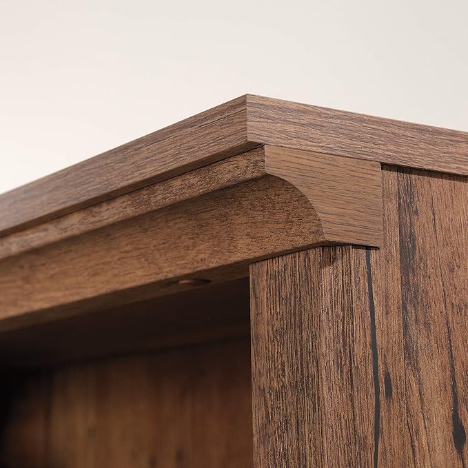 Sauder 5 Tier Book Shelf Wooden Bookcase Multipurpose Bookshelf for Home Office, Living Room, in Vintage Oak-Ruum Studio Home