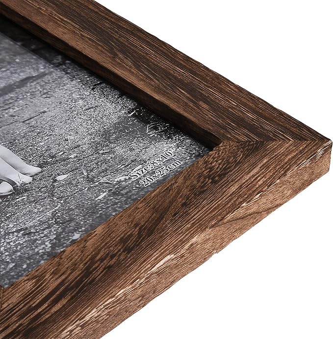 Yaetm-8x10 Picture Frame, Natural Solid Wood Photo Frame Display for Tabletop And Wall High Definition Glass Carbonized Black(2 pack)-Ruum Studio Home