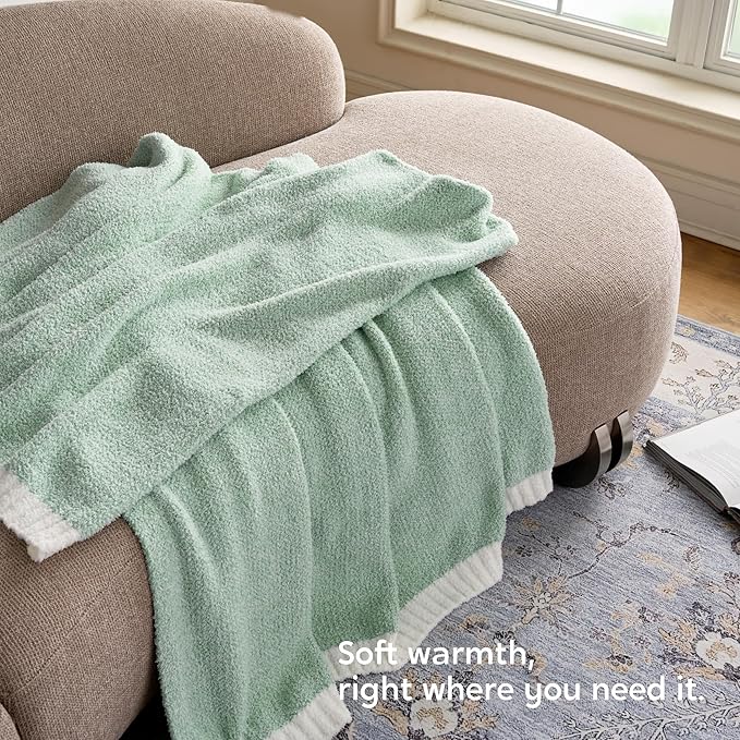 Joiedomi Twin Blanket for Couch Bed, Sage Green Knitted Blankets Gifts for Women Mom Girls, Cozy Cute Soft Throw Home Room Decor Aesthetic for Women Mothers Birthday Gifts 60x80 Inches-Ruum Studio Home
