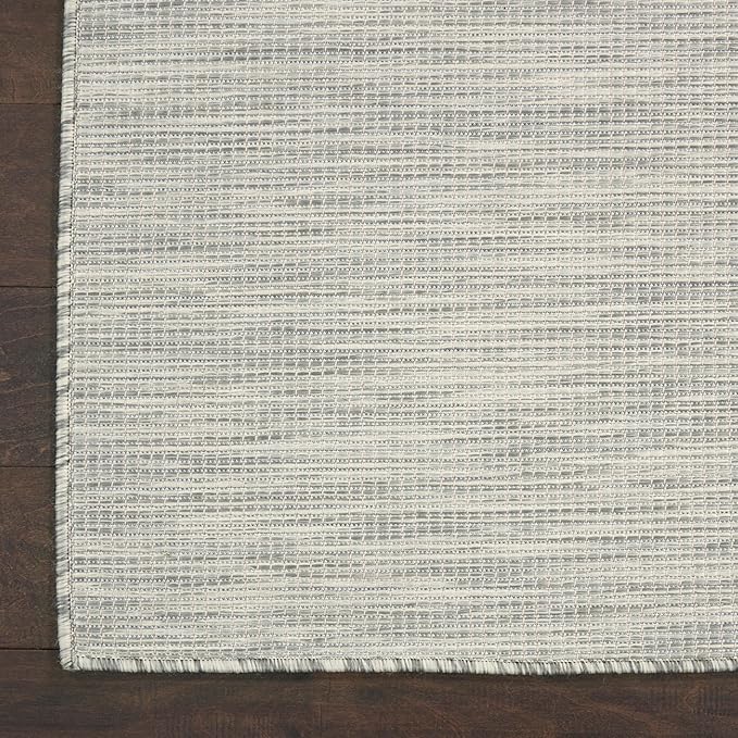 Nourison Home Positano 9' x 12' Light Grey Modern Indoor/Outdoor Rug Polypropylene-Ruum Studio Home