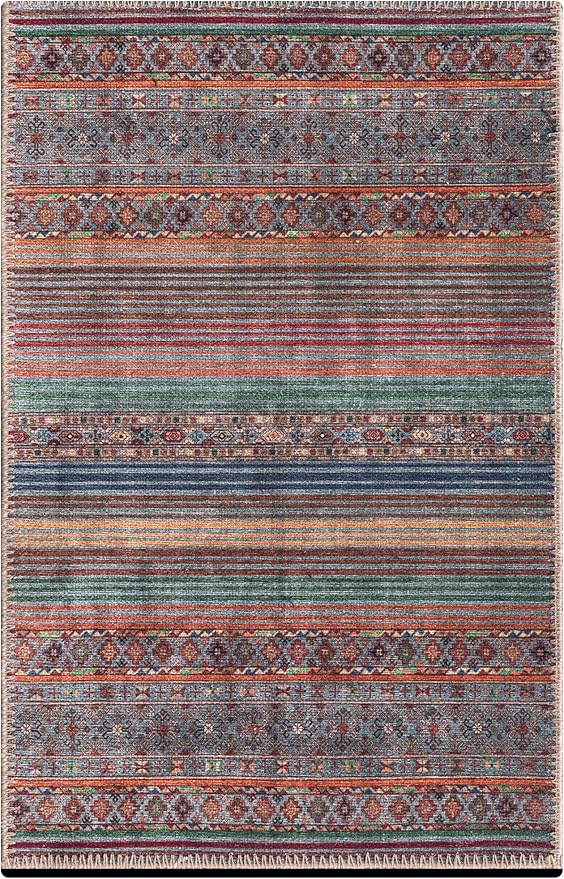 Keen Home Design 2x3 Rug - Machine Washable Entry Rug with Non-Slip Backing, Ideal for Enteryway, Kitchen, Bathroom, Laundry Room - Vintage, Easy Clean, Durable, Low Pile Rug - (2' x 3')-Ruum Studio Home