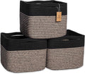 NaturalCozy Storage Cubes 9”x9”x7”Cotton Rope Woven Baskets for Organizing 3-Pack | 9 Inch Cube Storage Bin | Small Basket for Shelf Nursery, Pantry, Decorative Plant, Bathroom Closet, Toy Gift-Ruum Studio Home