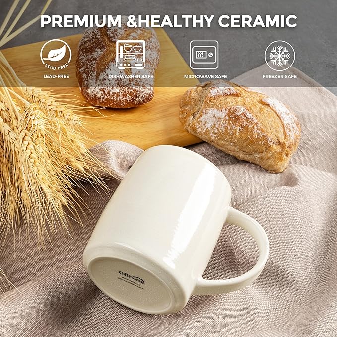 GBHOME Large Coffee Mugs Set of 6, 18oz Handmade Ceramic Coffee Mugs Set with Gradient color for Latte/Tea/Beer/Hot Cocoa, Dishwasher & Microwave Safe-Ruum Studio Home