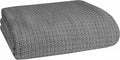 Elvana Home 100% Cotton Bed Blanket, Breathable Bed Blanket King Size, Cotton Thermal Blankets King, Perfect for Layering Any Bed for All Season, Charcoal Grey-Ruum Studio Home