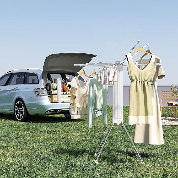JOOM 4 Legs Single Layer Clothes Drying Rack, Garment Rack Portable and Foldable Space Saving Laundry Drying Rack - Drying Rack Clothing Floor Folding Balcony Bedroom Household Aluminum-Ruum Studio Home