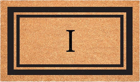 Calloway Mills 152963048I Black Border 30" x 48" Monogram Doormat Letter (I)-Ruum Studio Home