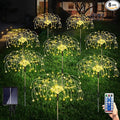 Maleyt Solar Garden Lights 8 Pack, Solar Powered Outdoor Decorative Lamps, 120 LED Solar Firework Lights with Remote Control, 8 Modes Waterproof DIY Landscape Lighting for Backyard Garden Decoration-Ruum Studio Home