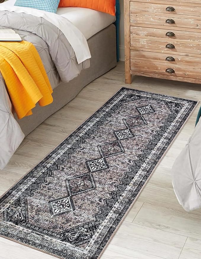Keen Home Design 2x10 Rug - Machine Washable Runner Rug with Non-Slip Backing, Ideal for Hallway, Entryway, Kitchen, Laundry Room - Vintage, Easy Clean, Durable, Low Pile - (2'6" x 10')-Ruum Studio Home