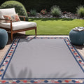 Beverly Rug Outdoor Rug 5x7 Modern Bordered Area Rugs for Indoor and Outdoor Patio Easy to Clean Non Shedding Living Room Porch Garden Washable Outside Carpet (5 x 7 Gray)-Ruum Studio Home