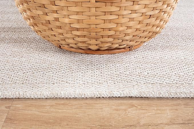 CAMILSON Easy Jute Rug 2x3, Indoor Outdoor Off-White Color Fiber Area Rugs for Bathroom and Kitchen Rug, Herringbone Seagrass Boho Woven Design, Easy-Cleaning, Washable Outside Carpet Alfombras 2 x 3-Ruum Studio Home