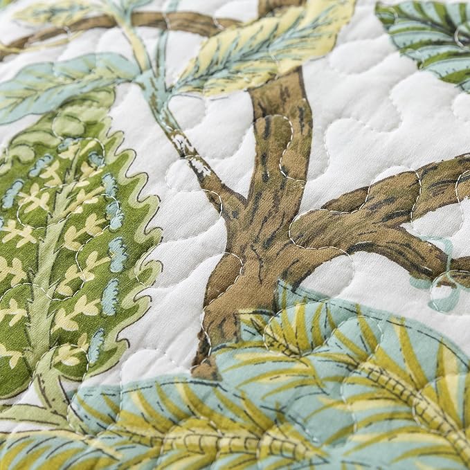 NEWLAKE Cotton Bedspread Quilt Sets - Reversible Patchwork Coverlet Set, Floral Vine Pattern, King Size-Ruum Studio Home