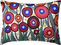 Cream Lumbar Poppy Floral Pillow Cover Red Poppies Flower Pillows White Farmhouse Chair Cushion Floral Cream Hand Embroidered Size 14x20-Ruum Studio Home