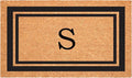 Calloway Mills 152961830S Black Border 18" x 30" Monogram Doormat, (Letter S)-Ruum Studio Home