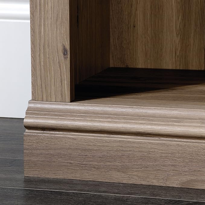 Sauder 5 Tier Book Shelf Wooden Bookcase Multipurpose Bookshelf for Home Office, Living Room, in Salt Oak finish-Ruum Studio Home