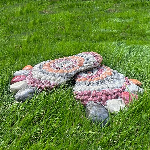 Garden Stepping Stones - Decorative Garden Stones for Patio, Deck, Garden or Sidewalk Faux Cobblestone Stepping Stones (Set of 2#A-Ruum Studio Home