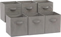 Amazon Basics Collapsible Fabric Storage Cubes Organizer with Handles, Sturdy, Gray, 10.5-x-10.5-x-11-inch, Pack of 6-Ruum Studio Home