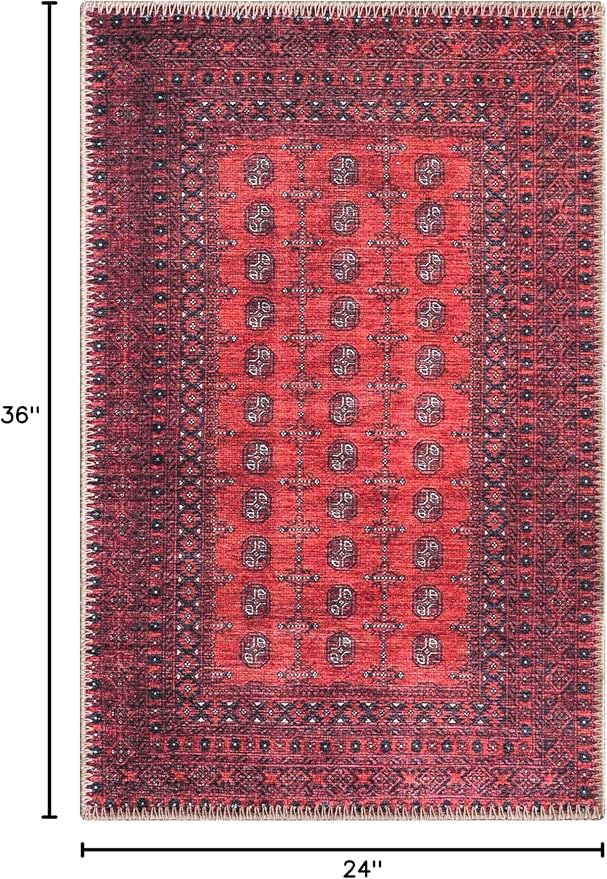 Keen Home Design 2x3 Rug - Machine Washable Entry Rug with Non-Slip Backing, Ideal for Enteryway, Kitchen, Bathroom, Laundry Room - Vintage, Easy Clean, Durable, Low Pile Rug - (2' x 3')-Ruum Studio Home