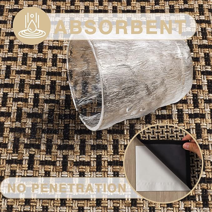 LEKEEPGO Door Mat Indoor Entrance 36"x59", Absorbent Indoor Door Mat Large, Non Slip Rubber Backing Inside Door Mats, Washable Floor Mat, Low-Profile Doormat for Front Door, Entryway, Entrance, Black-Ruum Studio Home