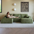 108" Sectional Couches for Living Room Modern Modular Sofa with L-Shape Couchs Upholstered Boneless Couch Deep Seat Sectional Couch with Chaise (Green, Right Facing Chaise+2Seaters+1Ottoman)-Ruum Studio Home