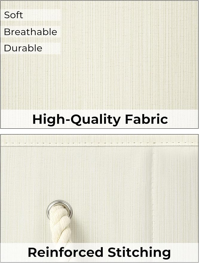 StorageWorks Storage Baskets for Shelves, Foldable Fabric Closet Storage Bins with Handles, Fabric Storage Bins Clothes Organizer, Beige, White & Ivory, 3-Pack, Large-Ruum Studio Home