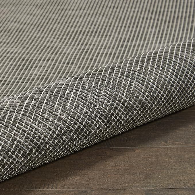 Nourison Positano Indoor-Outdoor Charcoal 4' x 6' Area Rug, Easy Cleaning, Non Shedding, Bed Room, Living Room, Dining Room, Backyard, Deck, Patio (4x6)-Ruum Studio Home