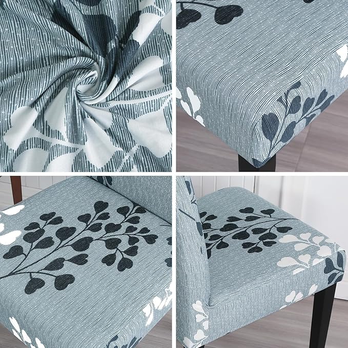 JQinHome Pattern Chair Covers for Dining Room Set of 4, High Stretch Removable Washable Parsons Chair Slipcover for Home Party Hotel Wedding Ceremony (Flower,4PCS)-Ruum Studio Home