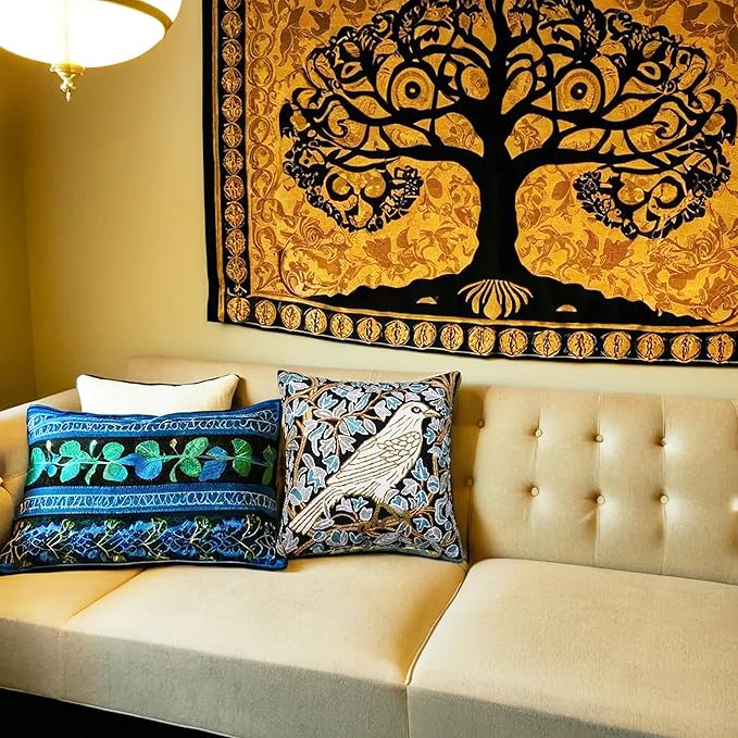 Cream Floral French Style Modern Floral Throw Pillow Cover - Hand Embroidered - 18x18 - White, Multicolor - Living Room, Bedroom, Outdoors, Accent, Home Staging-Ruum Studio Home