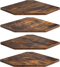 Corner Shelf Wall Mount, Floating Corner Shelves, Set of 4 Corner Wall Shelf Organizer, Rustic Wood Wall Storage Display Shelves for Living Room Bedroom Bathroom Kitchen, Rustic Brown-Ruum Studio Home