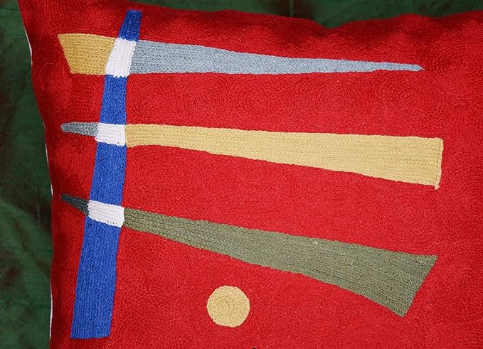 Kandinsky Abstract Pillow Cover - Red, 18x18, Modern, Abstract, Home Decor, Couch, Sofa, Bed, Chair, Loveseat, Living Room, Bedroom, Porch, Outdoors, Office-Ruum Studio Home