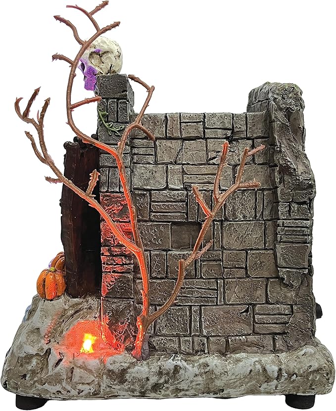 Animated Drainpipe Ghoul Halloween Figurine | Spooky Town Collection Accessories with Multi-Color LED, Motion and Sound for Halloween Decorations | 8.66 Inch-Ruum Studio Home