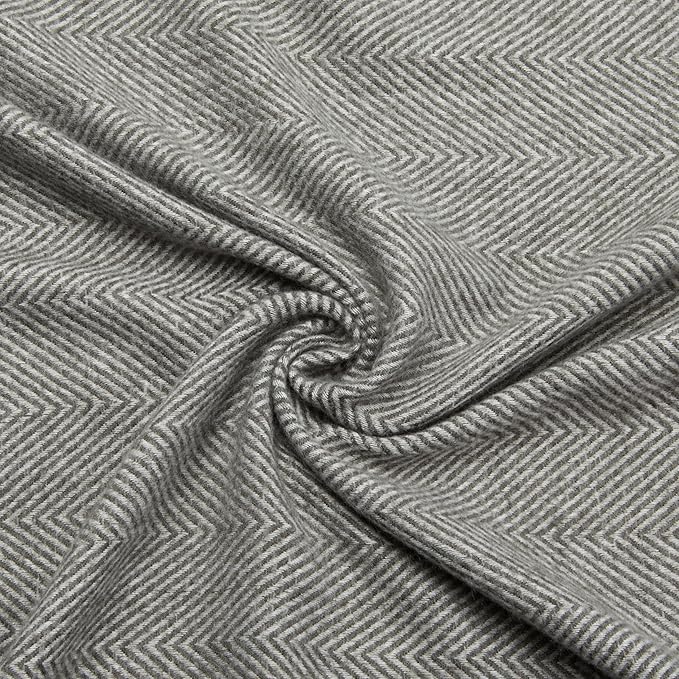 Amazon Basics Cozy Room Décor Throw Blanket, Lightweight, Recycled Polyester, Dark Gray and Light Gray Herringbone, 50"x 60"-Ruum Studio Home