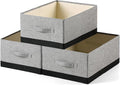 Linen Folding Storage Bins, 3 Pack Large Storage Baskets, Washable, Clothing Storage Bins with Handle, Closet Organizer for Storage Sweater,Sheets (gray black, 18½"x13½"x8½")-Ruum Studio Home