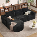 Modular Sectional Sofa with L-Shape Chaise,Cloud Sectional Modern Sleeper Couch with Deep Seat,Sponge Compression Sofas No Assembly Required(Plush Corduroy Fabric) 1PCS-Ruum Studio Home