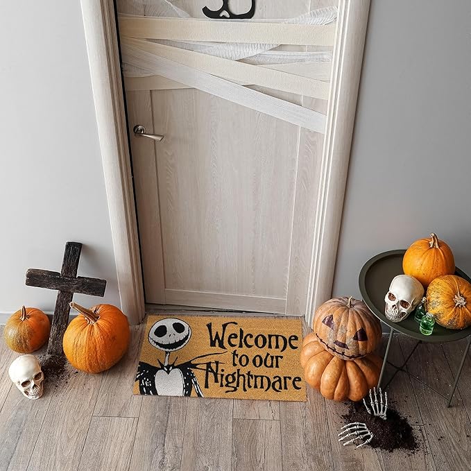 Gertmenian Nightmare Before Christmas Coir Doormat - 2x3 Welcome Mat (2-Pack), Ideal for High Traffic Areas in Front Door, Garage, Entryway - Welcome Nightmare/Jack & Sally, 80005-Ruum Studio Home