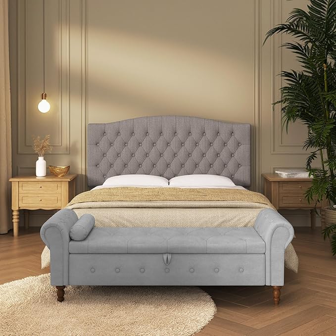 Velvet Upholstered Headboard Queen/Full Size Latest Model Wall Mount, Bed Frame Mount, Featuring High-Density Sponge Padding, Luxury Texture Easy Assembly Comfort and Style-Linen-Ruum Studio Home