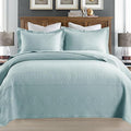 MarCielo 3-Piece 100% Cotton Oversized Bedspread Lightweight Quilt Coverlet Embroidery Farmhouse Bedding Set (TM Mint Green, Oversized King (118"x106"))-Ruum Studio Home