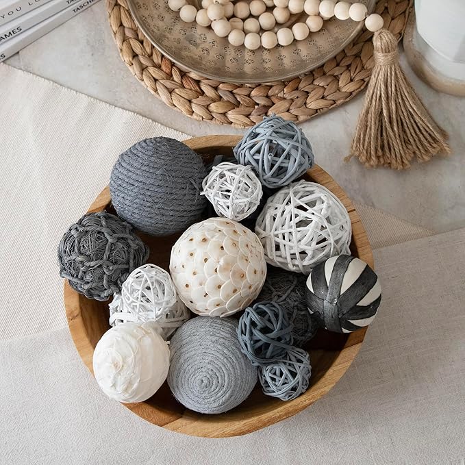 ANDALUCA Decorative Balls Bag Bowl Filler Home Decor (Grey)-Ruum Studio Home