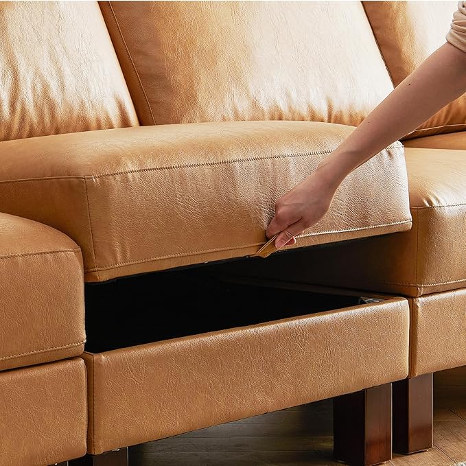 Faux Leather Modular Sofa, Module A-Ruum Studio Home
