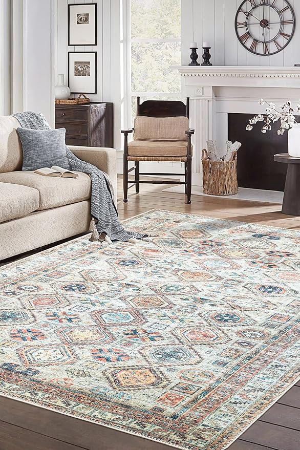 Keen Home Design 3x5 Rug - Machine Washable Entry Rug with Non-Slip Backing, Ideal for Enteryway, Kitchen, Bathroom, Laundry Room - Vintage, Easy Clean, Durable, Low Pile Rug - (3' x 5')-Ruum Studio Home