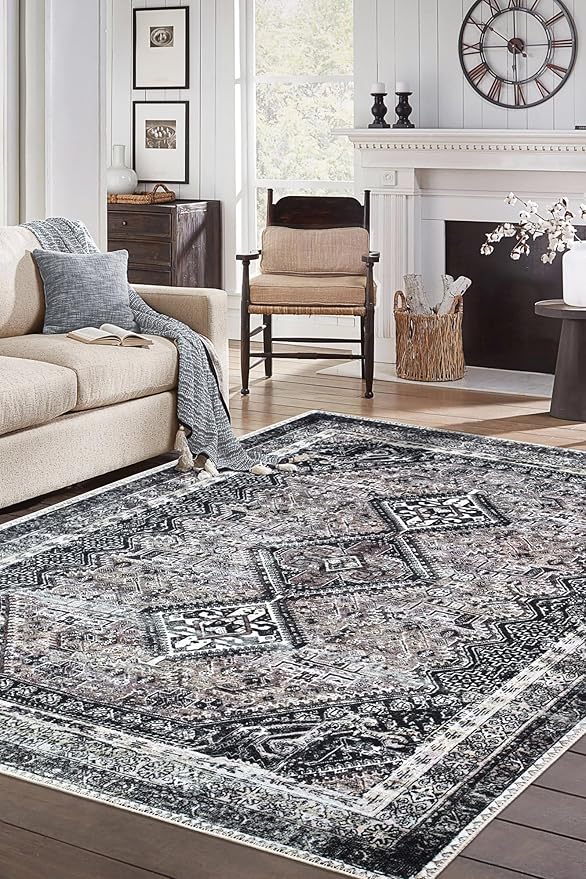 Keen Home Design 9x12 Rug - Machine Washable Area Rug with Non-Slip Backing, Ideal for Living Room, Dining Room, Bedroom - Vintage, Easy Clean, Durable, Low Pile Rug - (9' x 12')-Ruum Studio Home