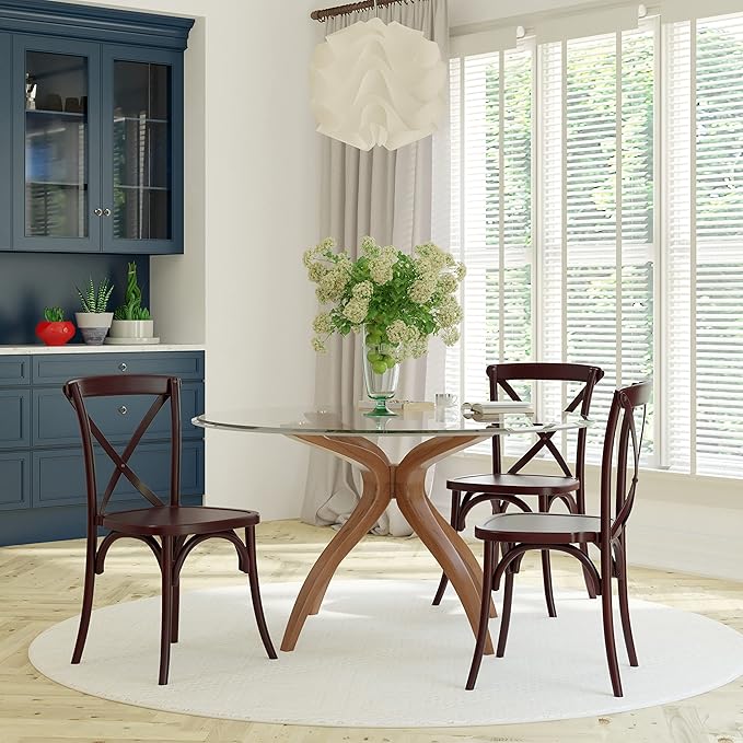 EMMA + OLIVER Walnut X-Back Chair-Ruum Studio Home