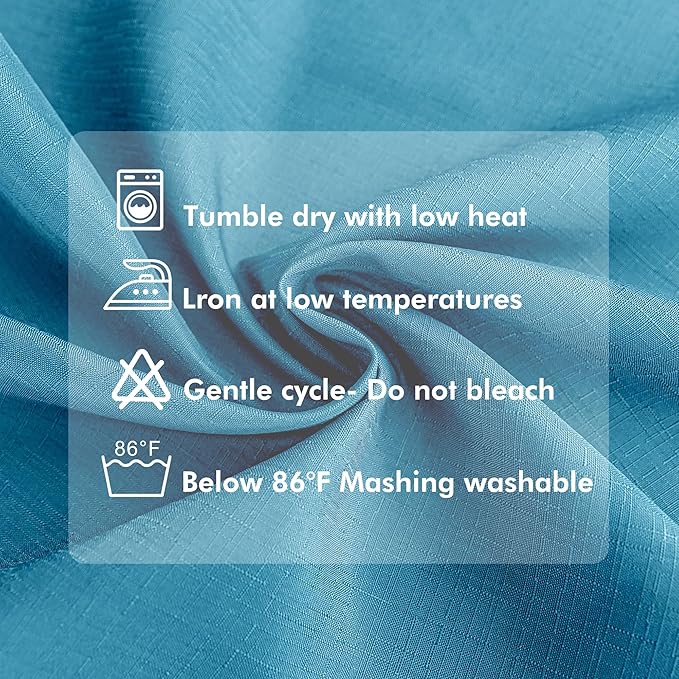 HolidayIdeas 4 Panels Linen Outdoor Curtains for Patio Waterproof Teal Gazebo Privacy Curtains 110" Wide x 95" Long-Indoor/Outdoor Wide Curtains Weatherproof for Pergola, Porch, Backyard, Deck-Ruum Studio Home