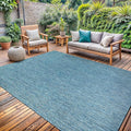 Washable Indoor Outdoor Rug 9x12 Weather Resistant Area Rugs Modern Solid for Porch Deck Balcony Backyard Patio Outside Carpet (9 X 12 Aqua Blue)-Ruum Studio Home
