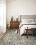 Loloi Layla Collection LAY-13 Antique/Moss 3'-6" x 5'-6" .13" Thick Accent Rug, Soft, Durable, Vintage Inspired, Distressed, Low Pile, Non-Shedding, Easy Clean, Printed, Living Room Rug-Ruum Studio Home