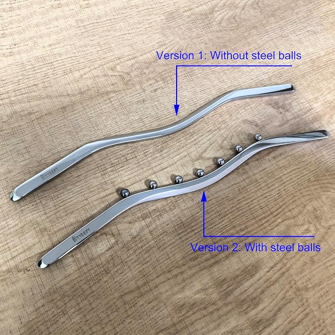 BYYDDIY Steel Muscle Scraper Stick with Steel Balls for Lymphatic Drainage,Body Massage, Release Myofascial Trigger Points Reduce Muscle Soreness Tightness Leg Cramps for Physical Therapy (Mz)-Ruum Studio Home